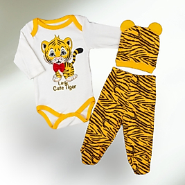 Aslan Baskılı Pamuklu Zıbın Seti ✨