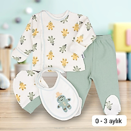 Kendinden Eldivenli Minik İnsan Desenli Bebek Hastane Çıkışı