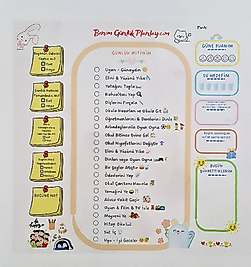 Özel Tasarım Çocuklar İçin Kendiliğinden Yapışan Akıllı Kağıt Ödev & Günlük Planlayıcı (50*50 cm)