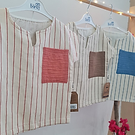 Gemi Baskılı Erkek Çocuk Müslin İkili Takım Kahverengi