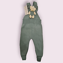 Ayıcıklı Triko Salopet Çağla Yeşili(Bere dahil değildir)